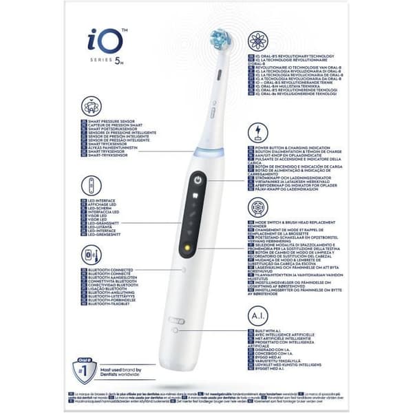 Tandbørster - ORAL-B - iO5n Quite - Hvid + Rejsetui - Elektrisk