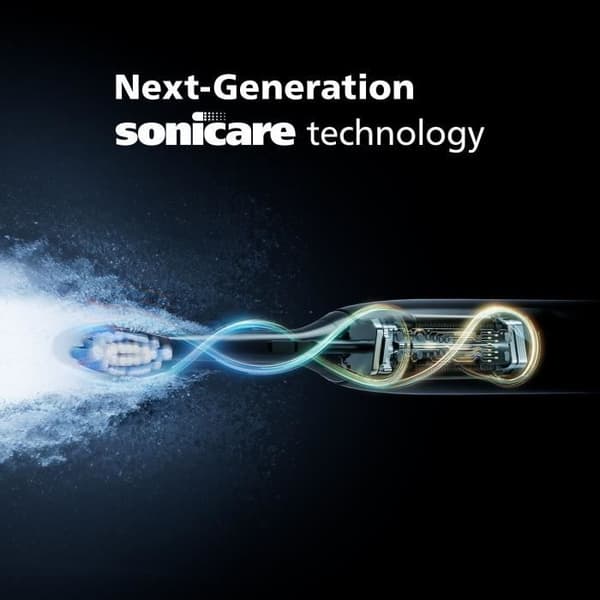Hammasharja - PHILIPS - HX7429/02 - Sonicare - Kaksoiskahvainen sarja 7100 - Valkoinen ja musta - Sähköinen