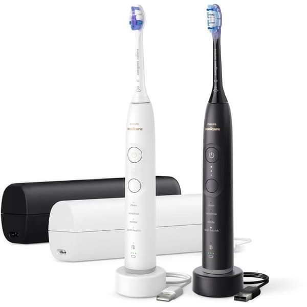 Hammasharja - PHILIPS - HX7429/02 - Sonicare - Kaksoiskahvainen sarja 7100 - Valkoinen ja musta - Sähköinen
