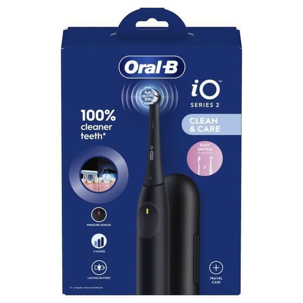 Elektrisk tandbørste - Oral-B - iO2 - Sort - 3 tilstande - 2 minutters timer