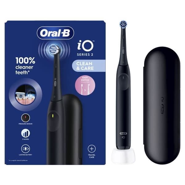 Elektrisk tandbørste - Oral-B - iO2 - Sort - 3 tilstande - 2 minutters timer