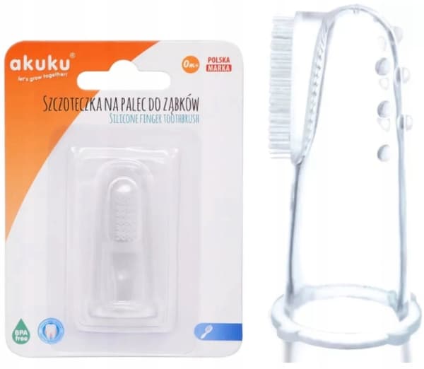 AKUKU Silikonfingertandborste för barn 1 styck