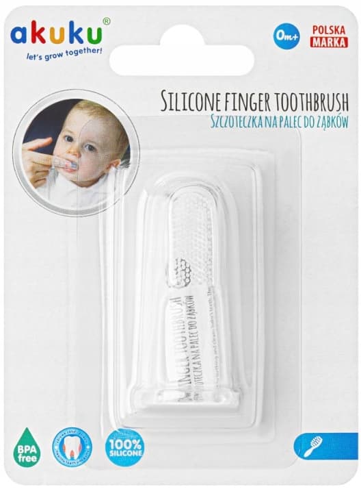 AKUKU Silikonfingertandborste för barn 1 styck