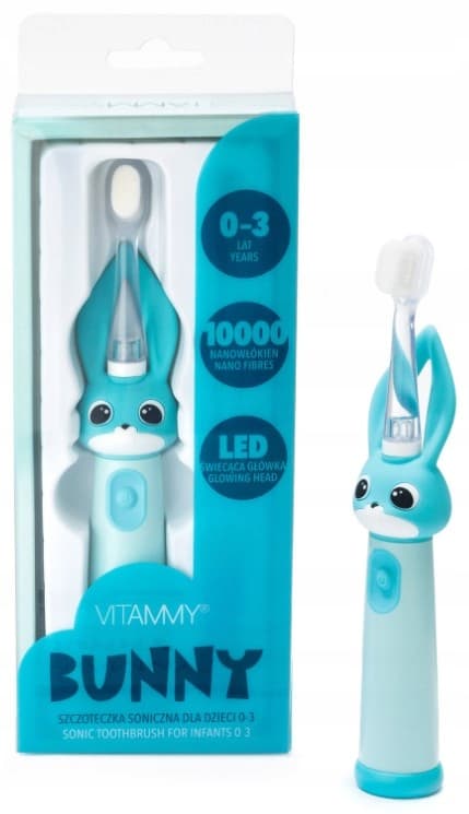 VITAMMY Bunny ljusblå sonisk tandborste 0-3 år 1 styck