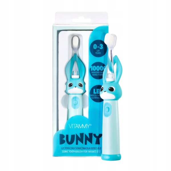 VITAMMY Bunny ljusblå sonisk tandborste 0-3 år 1 styck