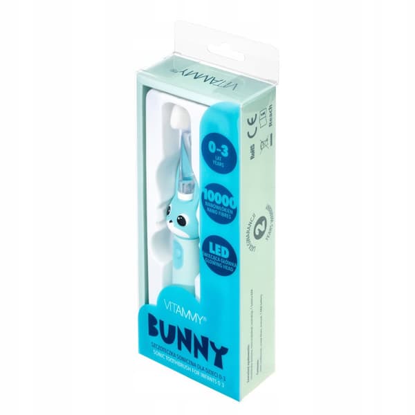 VITAMMY Bunny ljusblå sonisk tandborste 0-3 år 1 styck