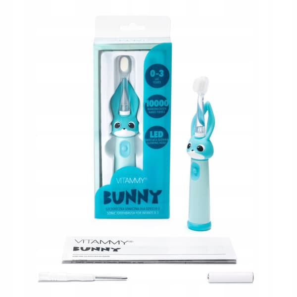 VITAMMY Bunny ljusblå sonisk tandborste 0-3 år 1 styck