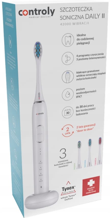 Hydrex Sonisk tandborste CONTROLY Daily II Vit 1 styck