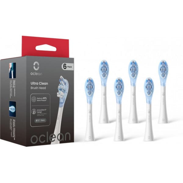 Oclean Ultra Clean harjaspäät, 6 kpl, valkoinen