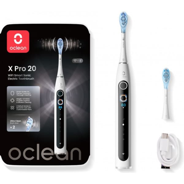 Oclean X Pro 20 eltandborste, vit