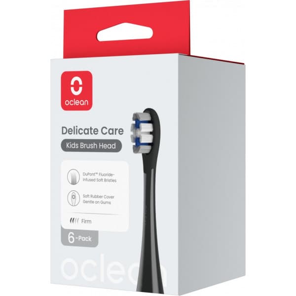 Oclean Delicate Care Kids barnborsthuvuden, 6 st, svart