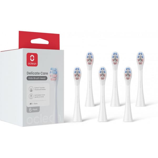 Oclean Delicate Care Kids borsthuvuden, 6 st, vit