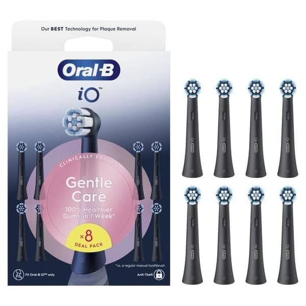 Broschyrer - ORAL-B - iO efterfyllningar Gentle Care - Paket med 8 - Svart