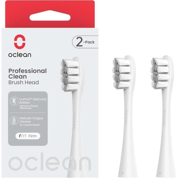 Ersättningsmunstycken - Oclean - Professionell rengöring - 2 stycken - Vit - För vuxna