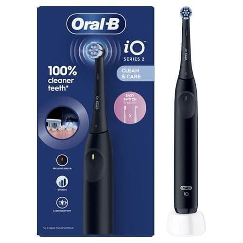 Oral-B iO 2 Elektrisk Tandborste Svart med Mikrovibrationer och Rund Huvud