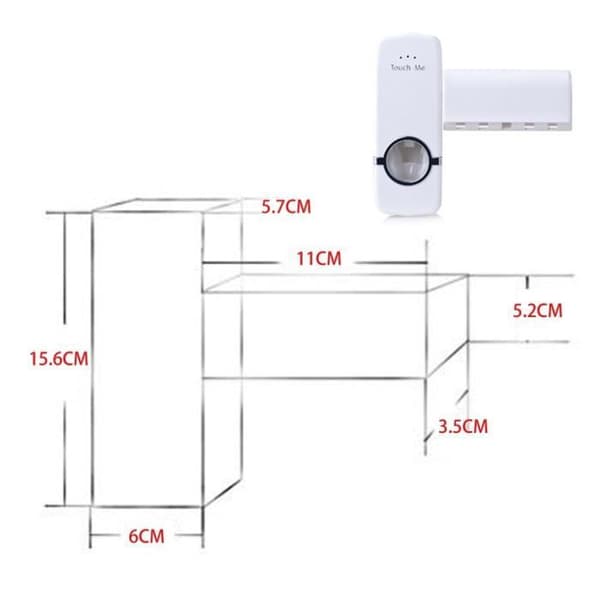 Home Automatisk tandkrämsdispenser + 5 tandborsthållare Set Väggfäste-12032