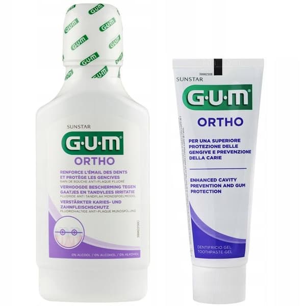 Bain Bouche + Tandkräm SUNSTAR GUM ORTHO Set Apparatur