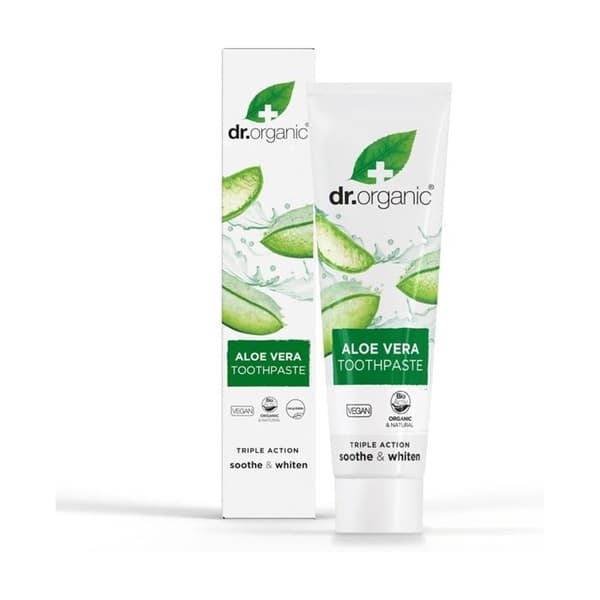 Tandkräm - Dr. Organic - Bleknande Aloe Vera - 100ml - Vegan - Dubbla effekter