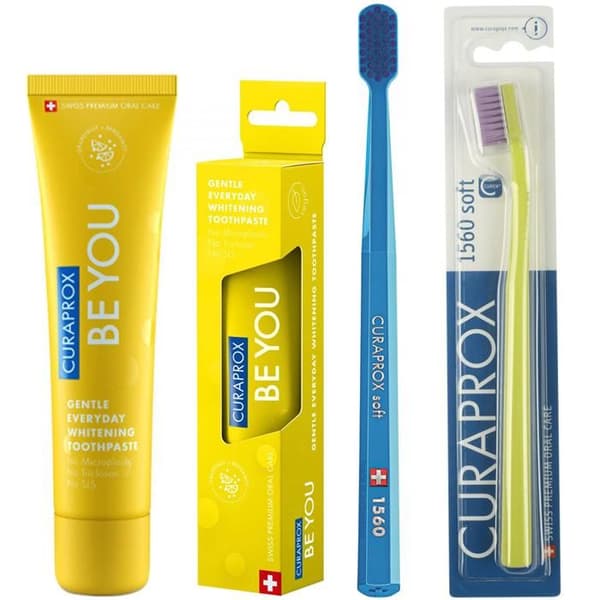 Curaprox CS 1560 mjuk tandborste + Curaprox Grapefrukt Bergamott tandkräm 60ml