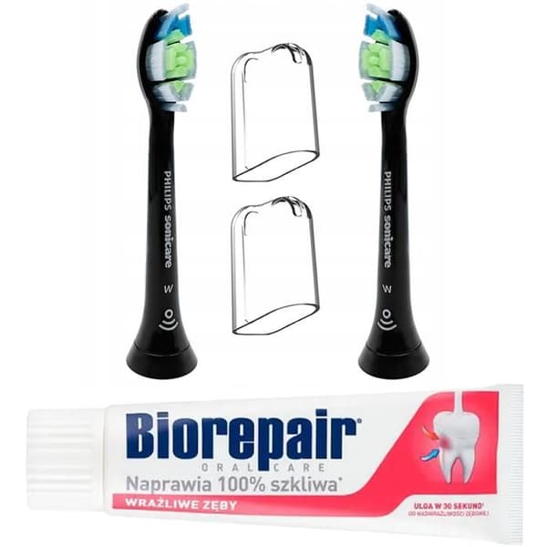 Ersättningsborstar - Philips - DiamondClean HX6062 Svart - Effektiv blekning + Tandkräm 75ml