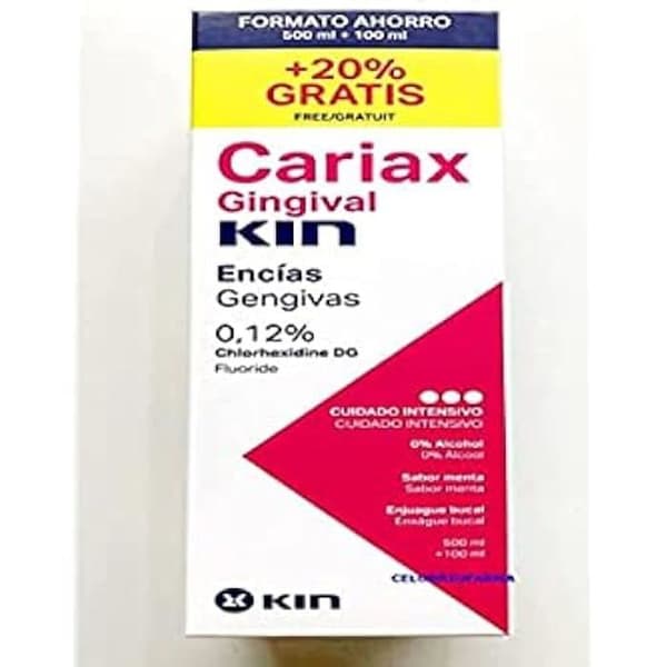 Munvatten - KIN - Cariax Colut Gingival - 500Ml+100Ml Fri - Parabenfri - Vuxen - Blandat