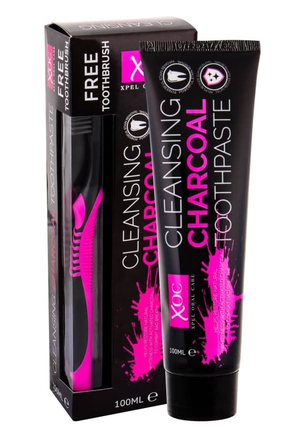 Xpel Oral Care Cleansing Charcoal Tannkrem + tannbørste