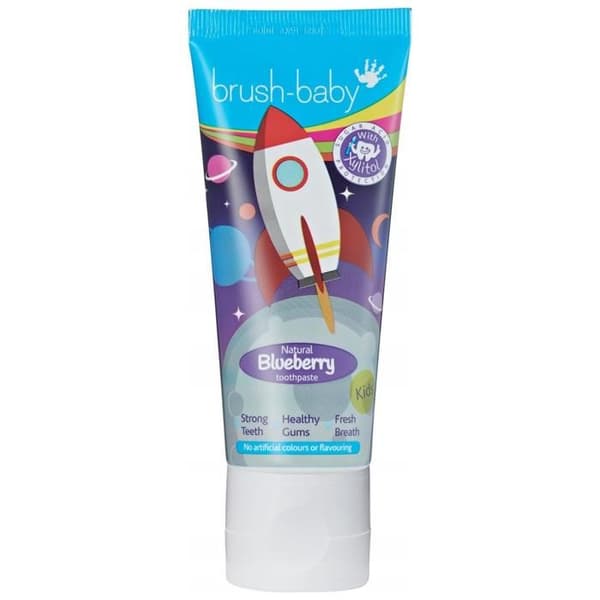 Tandkräm barn Brush-Baby Rocket 3+ Blåbär, 50 ml