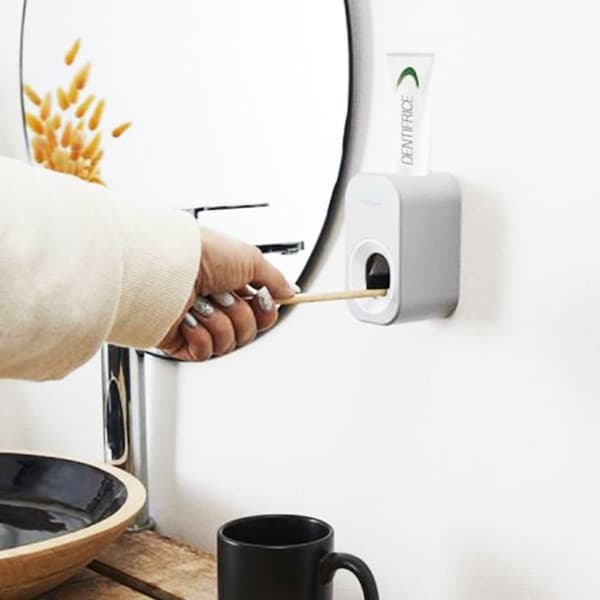 Väggmonterad tandkrämdispenser - Grå
