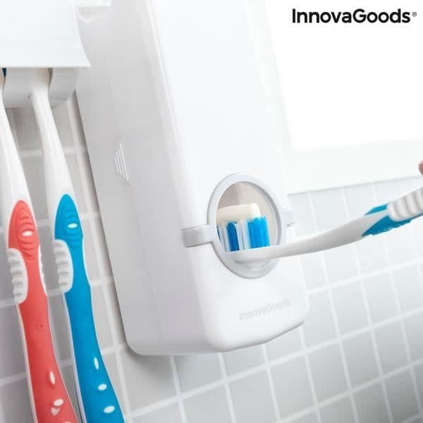 TANDKRÄMSDISPENSER MED DISEETH INNOVAGOODS TANDBORSTEHÅLLARE