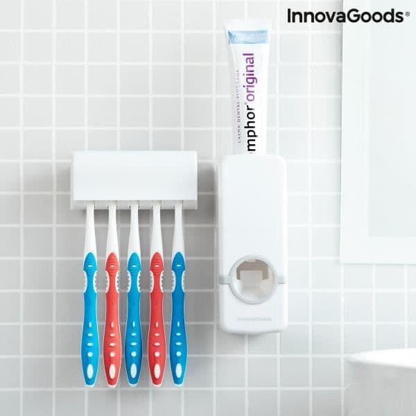 TANDKRÄMSDISPENSER MED DISEETH INNOVAGOODS TANDBORSTEHÅLLARE
