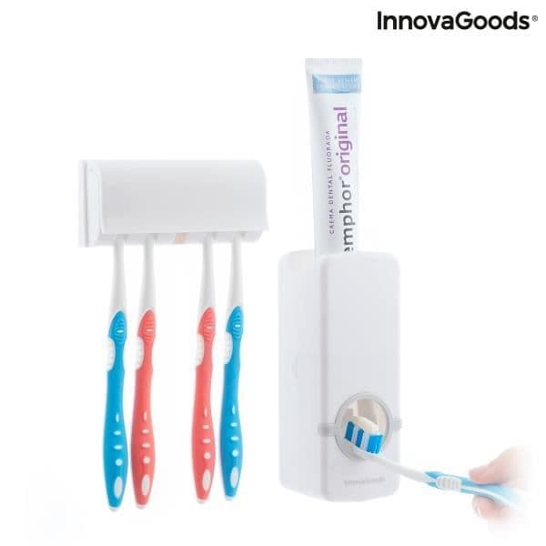 TANDKRÄMSDISPENSER MED DISEETH INNOVAGOODS TANDBORSTEHÅLLARE