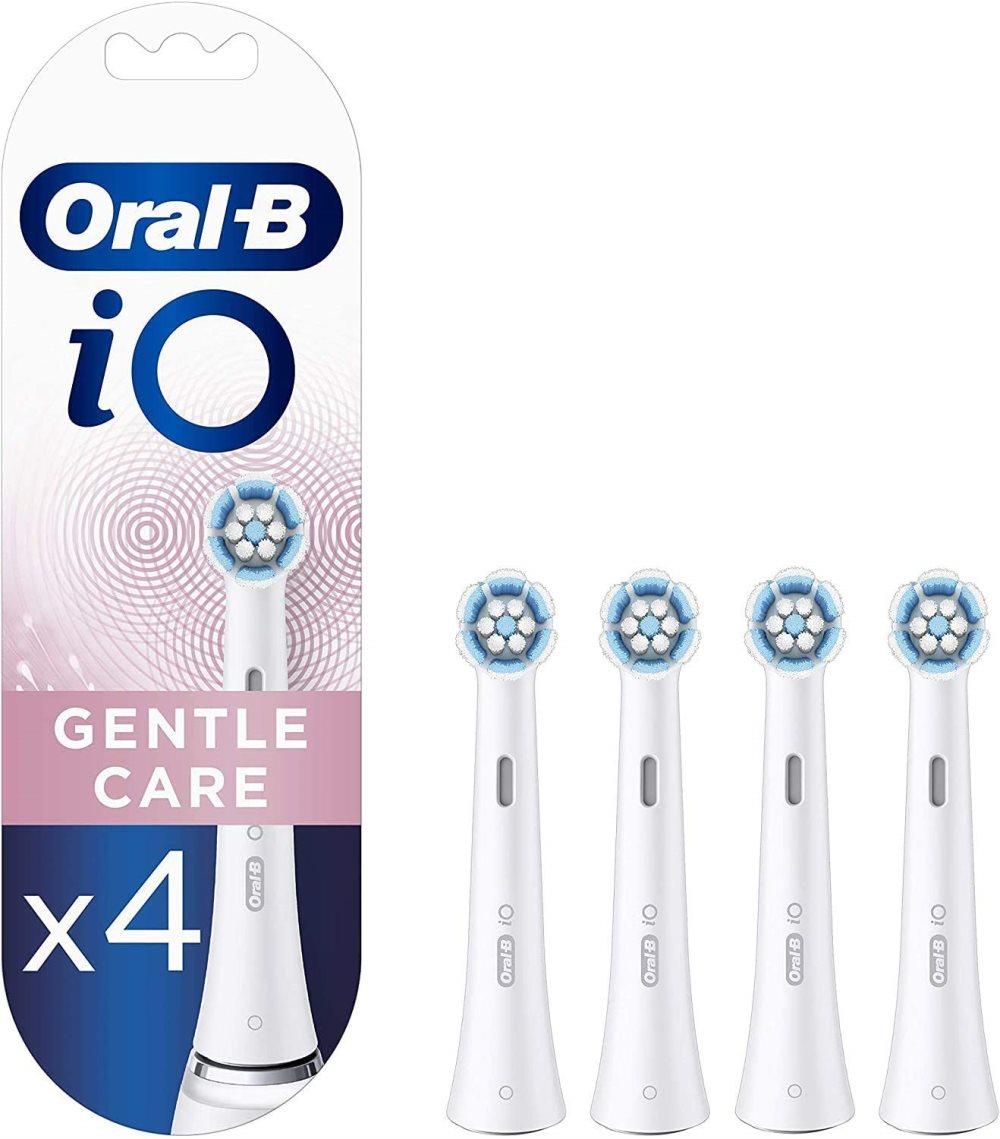 Oral-B erstatningshoder for tannbørste iO Gentle Clean-hoder, for voksne, Antall børstehoder inkludert 4, Hvit