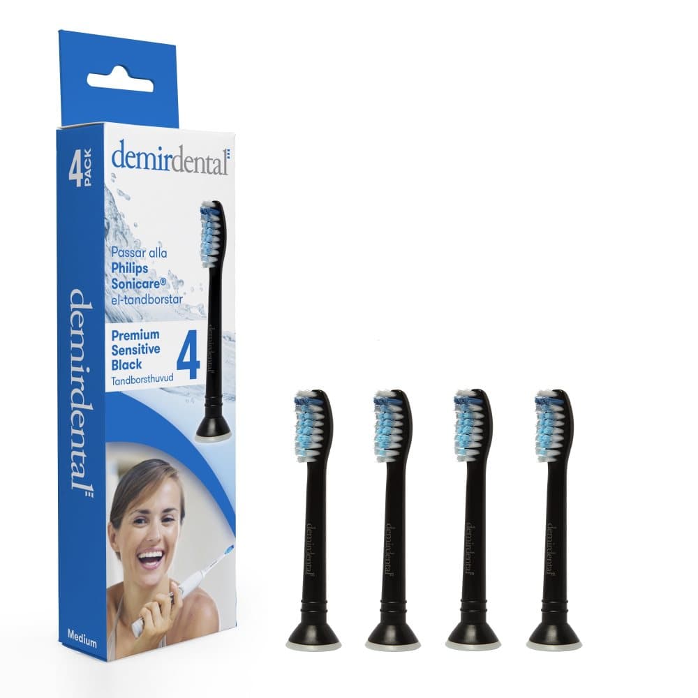 Demirdental Premium Sensitive Black Tandborsthuvud 4pack CDON