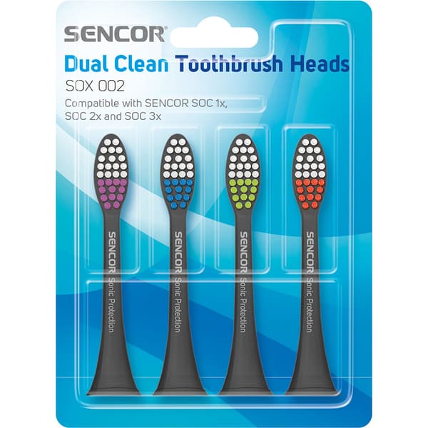 SENCOR Hammasharjat 4 kpl pakkaus Sonic Protection Musta Refill