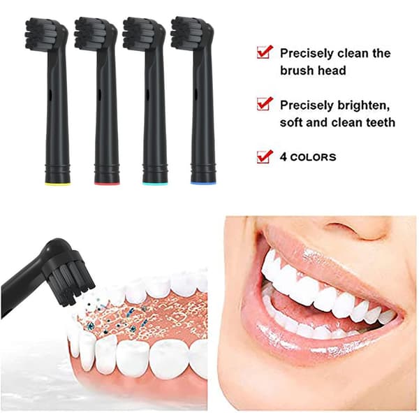 INF Udskiftningstandbørstehoveder med 4 pakker EB-SB17A - Kompatibel med Oral-B DB 400 for effektiv tandrensning SortDB400, DB450, D12, D16, D20, D29,