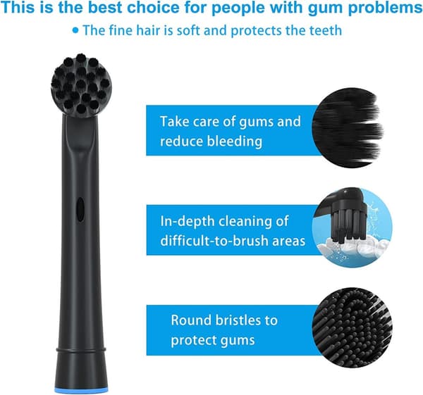 INF Udskiftningstandbørstehoveder med 4 pakker EB-SB17A - Kompatibel med Oral-B DB 400 for effektiv tandrensning SortDB400, DB450, D12, D16, D20, D29,
