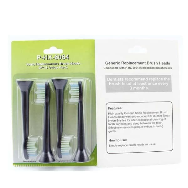 INF Ersättningsborsthuvuden 4-pack Svart  Philips HX6064