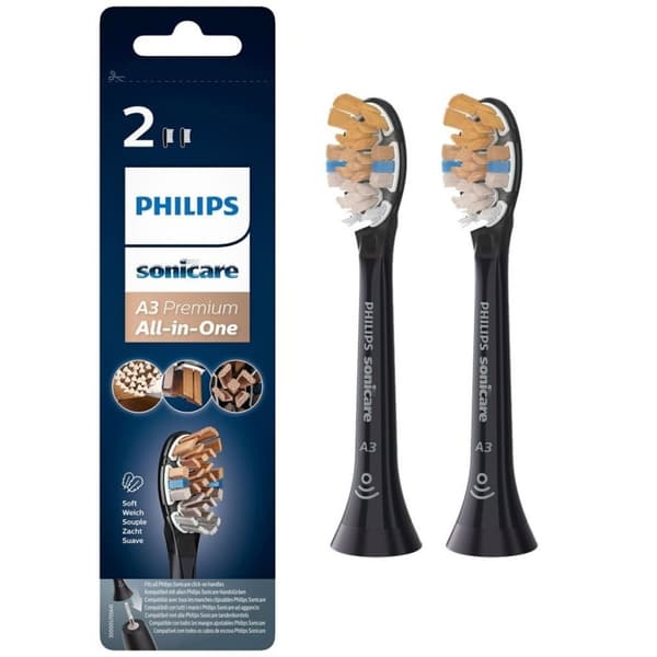 Philips HX9092/11 A3 Premium alt-i-én børstehoveder 2 stk. Sort