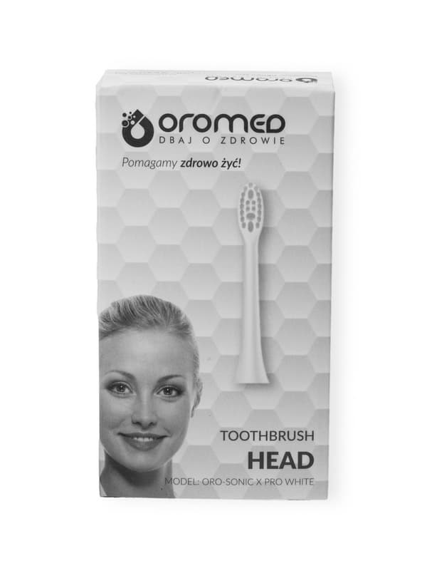 Oromed ORO-SONIC X PRO vita soniska tandborsthuvuden, 2 st