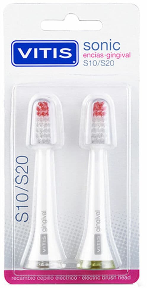 Spare for Electric Toothbrush Vitis Sonic S10/S20 Gingival 2 Units
