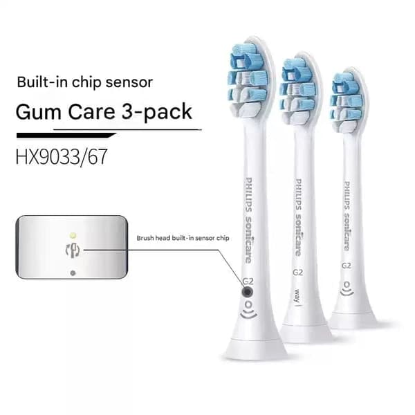 Philips Sonicare G2 Optimal Gum Care Borsthuvuden, äkta ersättningstandborsthuvuden, vit, 3-pack, HX9033