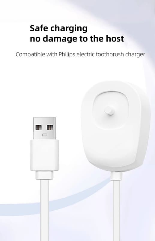 Kompatibel med Philips HX2-seriens opladningsbase + opladningshoved + sæt med 4 børstehoveder (velegnet til hx2471/hx2421 osv.)