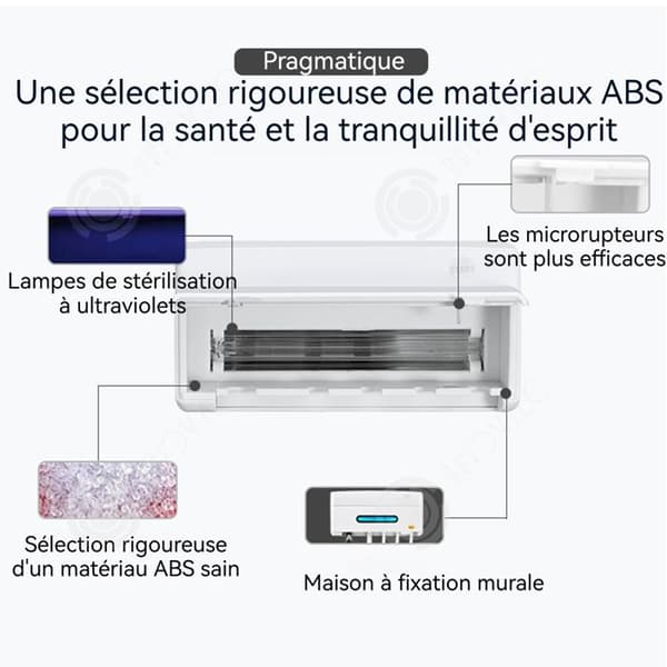 INN Tandborsthållare 157x38x77mm UV-desinfektion Väggmonterad för ABS Material Organisator för uppladdningsbar tandborste