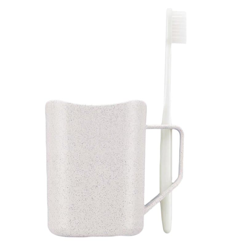 Krus med Holder for Tannbørster, Hvit
