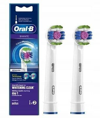 Toothbrush replacement heads ORAL-B Braun 3D White Clean Maximiser 2 pcs. White