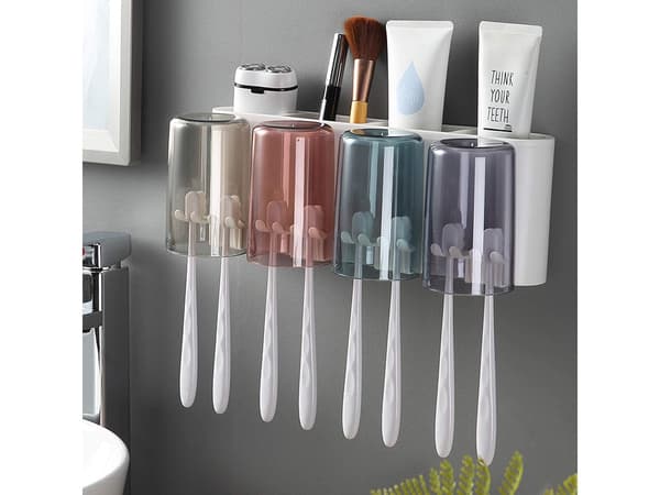 Tandkrämsdispenser med Tandborsthållare