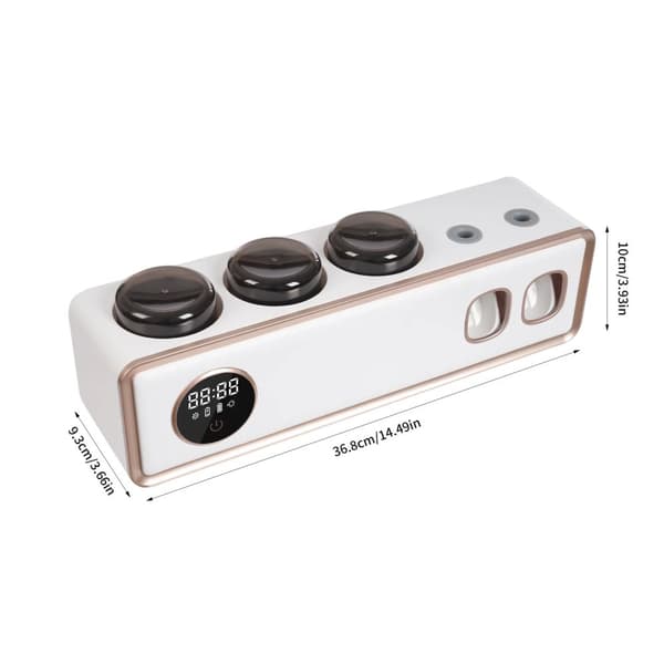 Intelligent UV Tandborsthållare, USB-laddning, 2 Tandkrämsdispenser, 6 Tandborsthållare,VIT