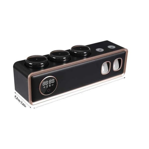 Intelligent UV Tandborsthållare, USB-laddning, 2 Tandkrämsdispenser, 6 Tandborsthållare,svart