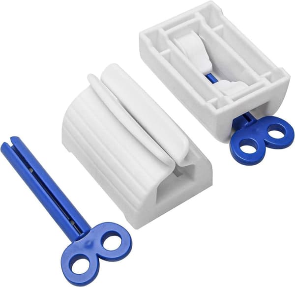 2x Blå tannkremklemme Tubepress Tubeholder