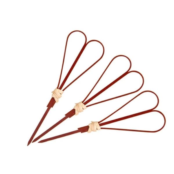 Bambustickor för cocktail 9 cm – Hjärta, engångs för aptitretare, 50-pack
